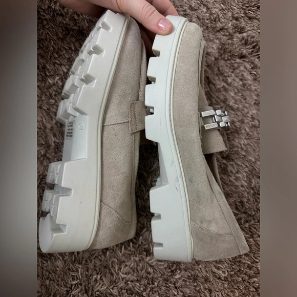 Chain chunky sole suede loafer slide on shoe size academia 41 US 10.5 - Picture 4 of 7